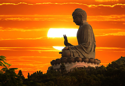 Fototapeta Sillhuette of Tian Tan Buddha 24203